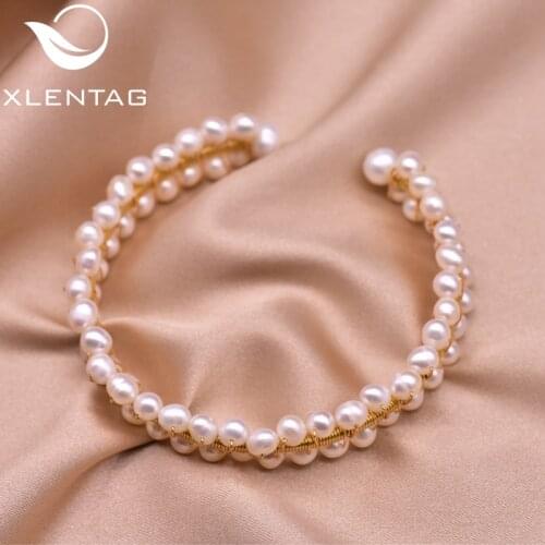 XlentAg Anime Open Natural Semi-baroque Pearls Couple Bracelets For Women Bohemian Girl Wedding Gifts Minimalist Jewerly GB0215