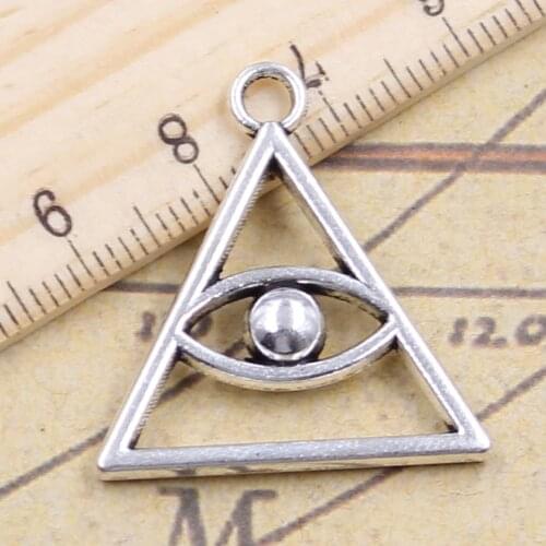 8pcs Charms Deathly Hallows Death Eye 28x27mm Tibetan Pendants Crafts Making Findings Handmade Antique DIY Jewelry
