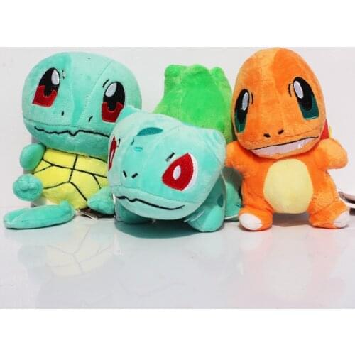 15cm Charmander Bulbasaur Squirtle Plush Toy Kawaii Pokemoned Cartoon High Quality Pikachued Stuffed soft doll Gift for Children