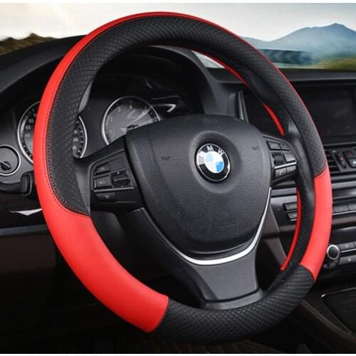 38CM Leather Car Steering Wheel Cover For BMW f30 f10 e46 x5 e70 x1 x3 e39 x5 x4 f11 all models Car-Styling
