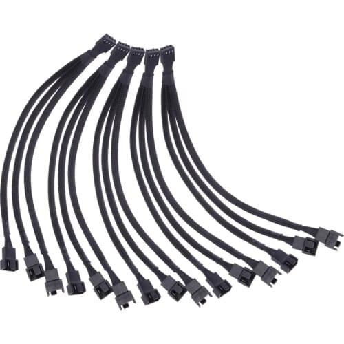 4 Pin Extension Cable Motherboard Office 1 To 3 Ways Splitter Sleeved Connector CPU PWM Fan Practical Accessories Tinned Copper