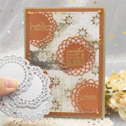 4PCS New Flower Embossing Dies Frame Metal Cutting Dies for Scrapbooking Album Paper DIY Cards Making Craft