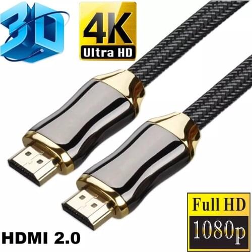 4K 60Hz HDMI-compatible Cable 1M 2M 3M 5M 10M High Speed 2.0 Golden Plated Connection Cable Cord For UHD FHD 3D Xbox PS3 PS4 TV
