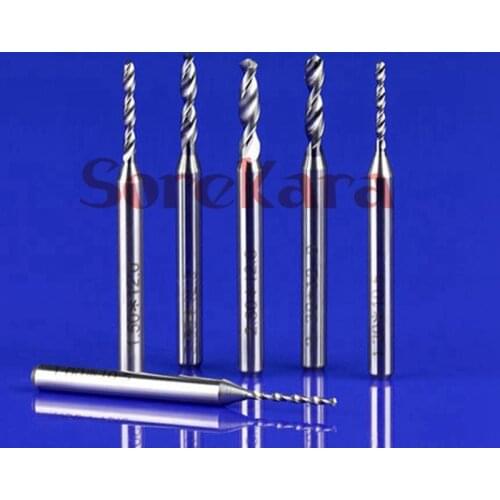 5PCS 0.2-2.5mm Carbide Drill Bits Micro Engraving CNC PCB Hole Saw Carving Tools