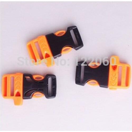 5Pcs EDC tool Hollow Paracord Emergency Contoured Survival Whistle Buckles Plastic Release Backpack Webbing FW111