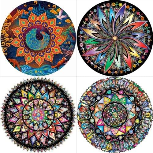 Circle Abstract Diamond Painting DIY Full Round Drill Christmas Diamond Painting Home Decoration Gift Hanging Painting 40x40cm