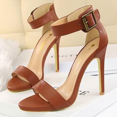 Summer Shoes Womens Sandals Elegant Womens High Heels 11.5cm Sexy Women Pumps Ladies Shoe Party Pumps Buckle Sandals For Women