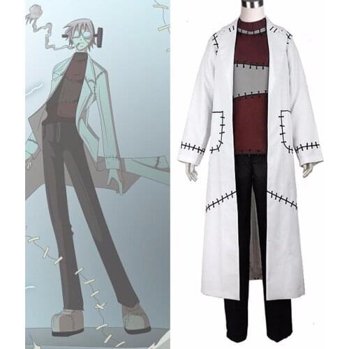 Anime Soul Eater Franken Stein Doctor Cosplay Costume Unifrom Outfit Carnival Party Fancy Suit Halloween Costumes for Adult