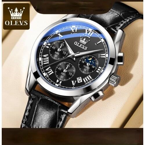 Multifunctional movement three eye six injection timing luminous men watch mens watch