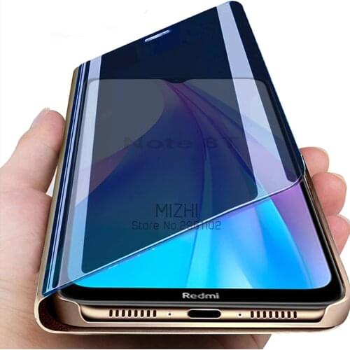 For xiaomi redmi note 8t case smart mirror view case for xiaomi redmi note8t note 8 t t8 cases standing phone cover redminote8t