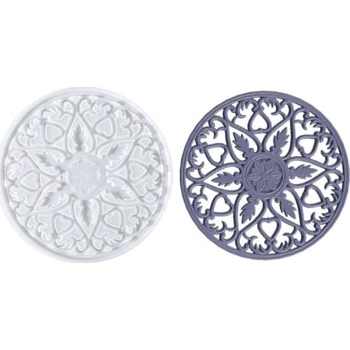 Flower Pattern Placemat Epoxy Resin Mold Coaster Casting Silicone Mould DIY Crafts Cup Mat Home Decoration Making Tool