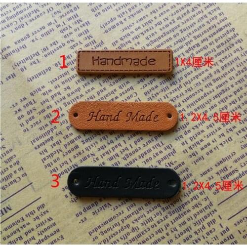 Free Shipping 20pcs/lot Synthetic PU Leather hand made Label Tags DIY Sew Craft Patch Garment Labels