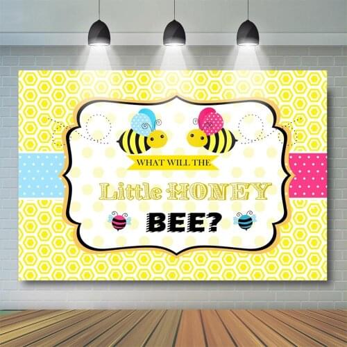 Bee Gender Reveal Backdrop What Will it Bee Gender Reveal Party Little Honey Boy or Girl Gender Surprise Party Decor