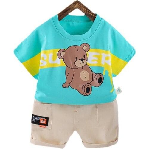New Summer Baby Girl Clothes Children Boys Cartoon Cotton T-Shirt Shorts 2Pcs/Set Toddler Casual Costume Outfits Kids Tracksuits