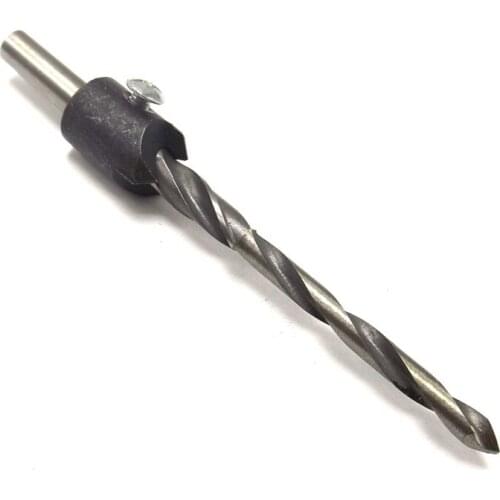 HOEN 1pcs Countersink Twist Step Drills Bit Pocket Hole Stop Collar Drill Titanium Twist Step Guide Drill Bit