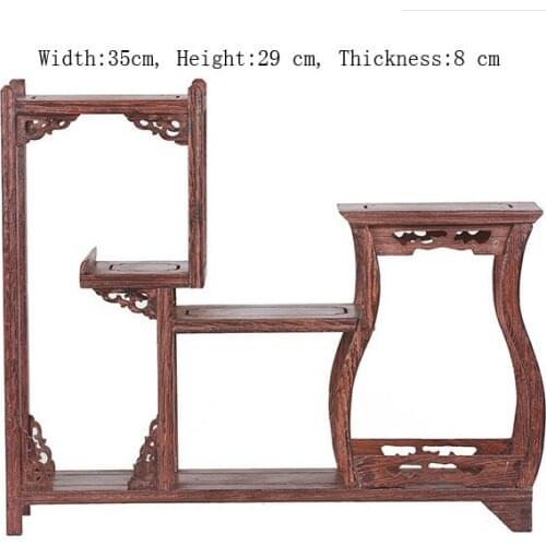 Exquisite Chinese Decoratable Classical Handmade Wenge Wooden Display Stand Shelf No.8