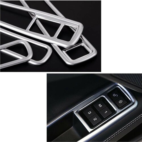 ABS 4Pcs Switch Panel Cover Trim Car Side Window Switch Panel Door Handle Cover Trim For Jaguar XE 2015-2018