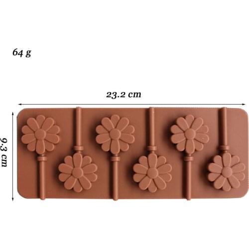 Daisy Sunflower Silicone Mould Chocolate Pop Lollipop Mold Fondant Cake Chocolate Silicone Molds Cake Decorating Tools Cake Mold