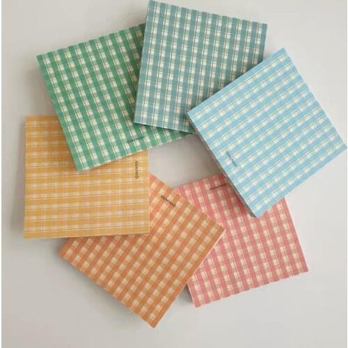 Korean Ins Cute Retro Color Grid Memo Pad 50sheets Simple Style Diy Student Small Notepad Office School Message Paper Stationery