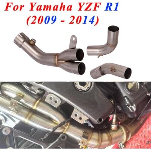 Motorcycle Exhaust For Yamaha YZF-R1 R1 2009 - 2014 Escape Muffler Middle Link Pipe Underseat Eliminator Cat Delete Air Pressure