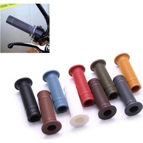 Motorcycle Universal 7/8 22MM Cafe Racer Vintage Rubber Handlebar Hand Grips For Honda Suzuki Yamaha BMW Bobber Custom
