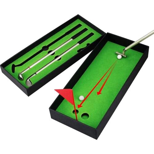 CRESTGOLF Novelty Golf Gifts Sets with 3pcs Golf Club Shaped Alloy Ballpoint Pens ,Mini Flag,Mini Ball
