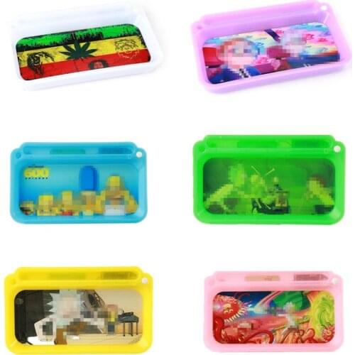 Free Shipping LED Lights Rolling Tray Rechargeable Glow Tobacco Tray Grinder Cigarette Tray With Lid Smoking Accessories