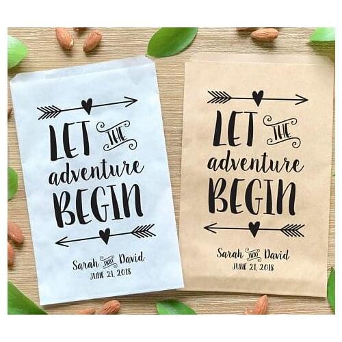 Custom baked with love Kraft Wedding candy Buffet treat gift bar Petal Toss bags Bridal Shower Bakery Cookie Favor packets