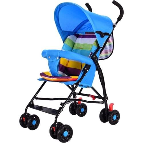 Portable Umbrella Baby Stroller Trolley Car Quick Folding Key Shock Resistant Mini Lightweight Cotton Cushion Pram