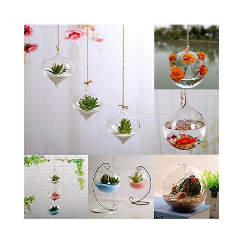 10 CM Transparent Clear Wall Hanging Glass Vase Terrarium Plants Flower Hydroponic Micro Landscape DIY Candlestick Home Decor