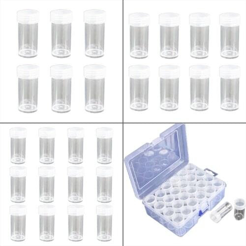 Clear Plastic Bead Storage Containers Set Jars Diamond Painting Accessory Box Transparent Bottles for DIY Diamond