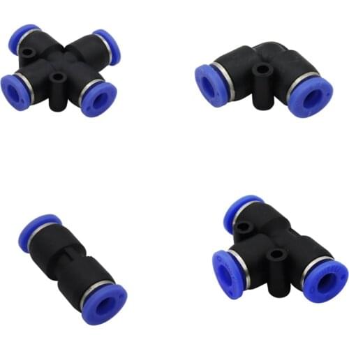 Straight Elbow Three-Way Four-Way Slip lock Quick Connectors Butt Reptile Joints Pneumatic Pipe Fittings Hose Splitters 100 Pcs