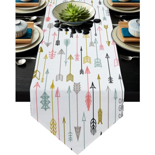 Tribal Feather Colorful Arrow Table Runners Modern Home Kitchen Dining Tablecloths Wedding Party Table Decoration Table Runner