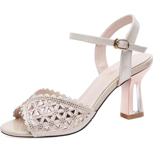 Open-Toe Thick-Heeled Sandals, Flat Buckle Solid Color WomenS Shoes, WomenS Platform Shoes