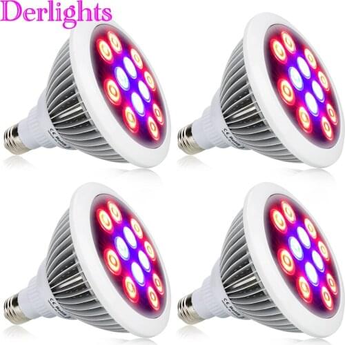 4pcs/Lot Par38 36W LED Grow Light E27 AC85-265V Red+Blue Indoor Horticulture Greenhouse Flowering Plant Growth Lamp
