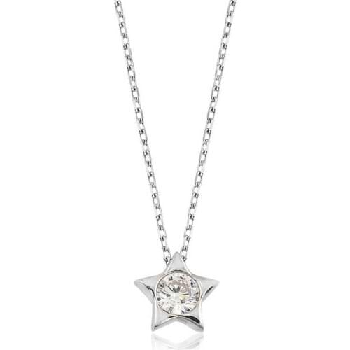 Tevuli 925 Sterling Silver Solitaire Star Women 'S Necklace