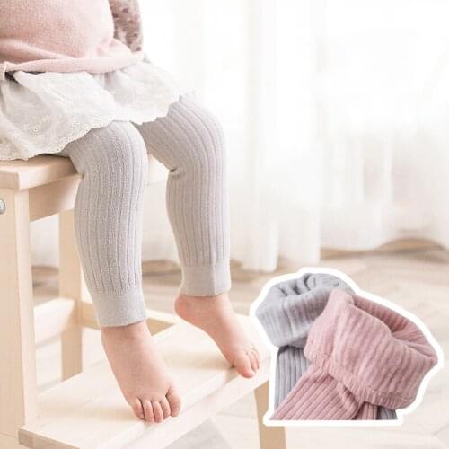 Thin Fleece Autumn Winter Baby Tights Toddler Kid Girl Boy Ribbed Stockings Cotton Warm Pantyhose Solid Solid Color Tight 0-5Y