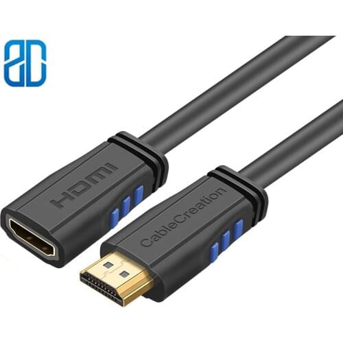 HDMI 2.0 Extension Cable 4K HDMI 2.0 Male to Female Cable Support 4K(60Hz) Ultra HD 3D Video Ethernet Audio Return Channel Black