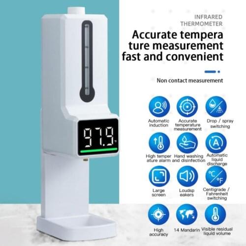 Outdoor Handlers Hand Cleaner Touchless IR Sensor Disinfect Temperature Measuring Integrated Soap Dispenser Smart Bathroom Home