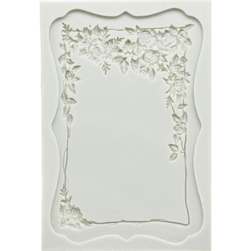 Vintage Silicone Photo Frame Vine Leaf Cake Fondant Mold Chocolate Fringe Decor Mould Home Kitchen Baking Tools Bakeware H476