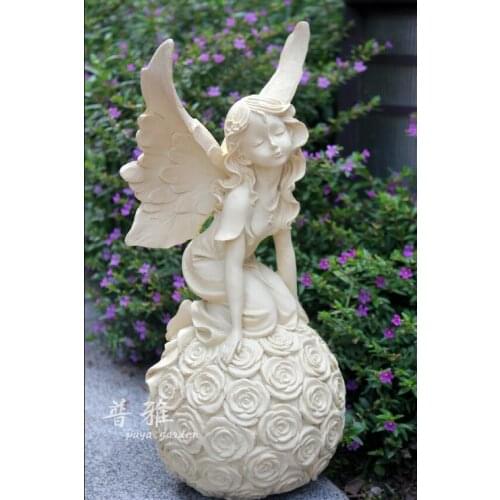 Vintage American country garden Garden landscape Resin angel put up Beauty characters sculpture Store living room decoration