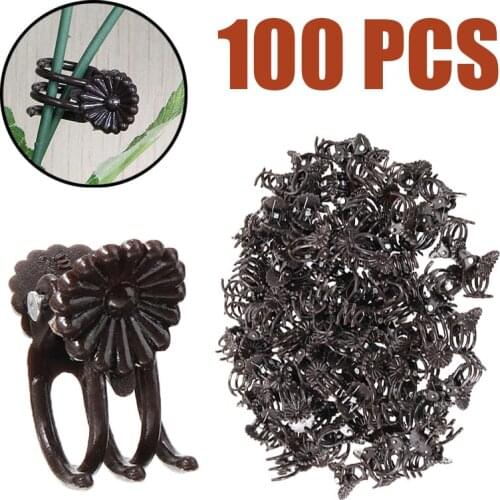 100pcs Mini Plastic Grafting Clips Dark Purple Five Claw Plant Support Vine Grafting Clip Flower Orchid Stalks Fixed Clamp Tool