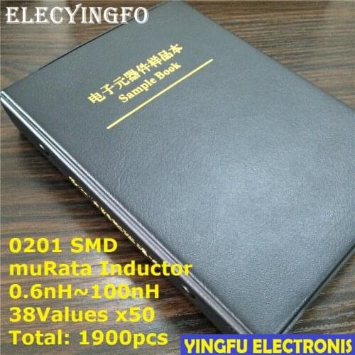 0201 muRata SMD Chip Inductors Assorted Kit 0.6nH~100nH 38Valuesx50 Sample Book