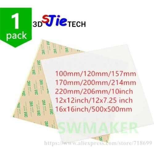 1 pack PEI sheet 3D Print Build Surface Polyetherimide PEI Sheet 8''/220mm/10''/12''/16''/500mm