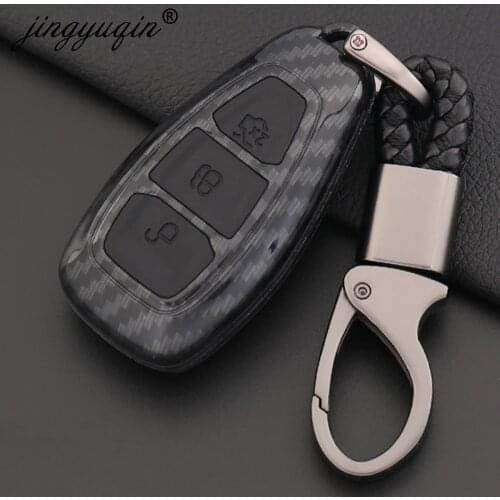 10x Carbon Fiber +Siliccone Duable Protect For Ford Fiesta Focus 3 4 Mondeo Ecosport Kuga Focus ST Car Smart Remote Key Case Fob