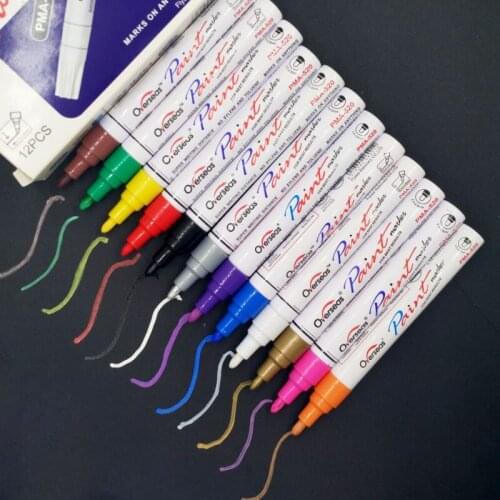 12color Paint Pen PMA-520 White Marker Pen Oily Pen Touch-up Pens DIY Photo Album Graffiti Pencil Marker Pens