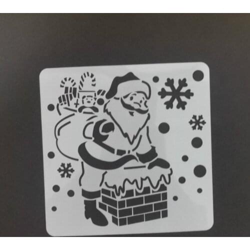 13*13 Santa Claus Layering Stencils graffiti hand copied board hollowed out photo album graphic spray painting tool
