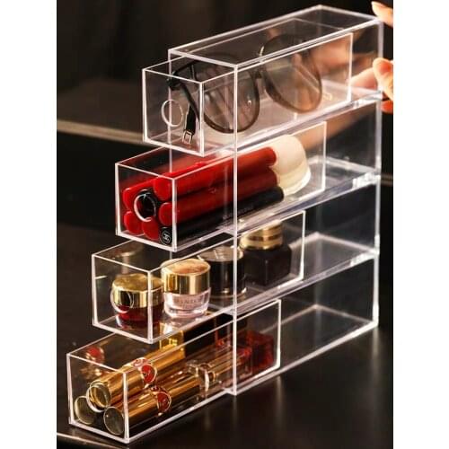4 Layers Cosmetic Storage Box Pen Holder Stationery Storage Box Jewelry Classification Glasses Display Stand Large-Capacity Box