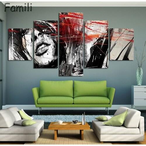 5Panel City Landscape Canvas Prints Classical Oil Painting Picture Printed On Canvas Unframed Modern Abstract Wall Painting
