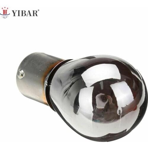 581 PY21W S25 BAU15s Silver / Chrome Amber Glass 12V21W Car Tail Lamp Stop Light Indicator Bulb
